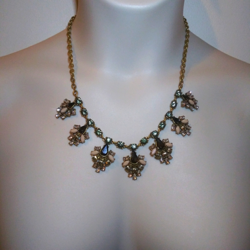 J. Crew Gold and Silver Floral Necklace
